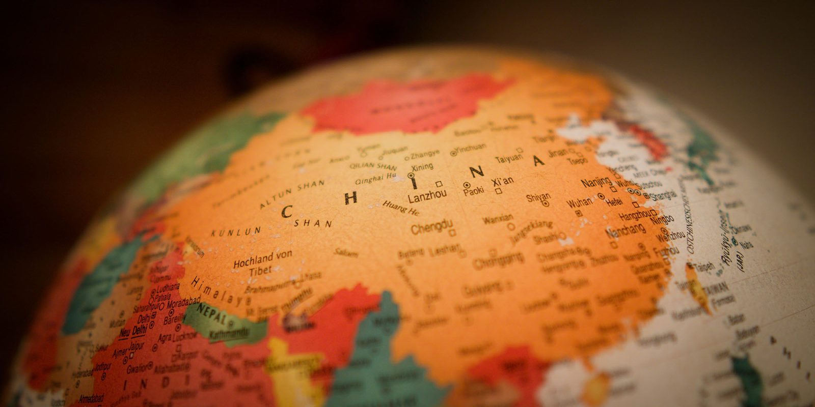 Chinese import tariffs | China seen on a desktop globe