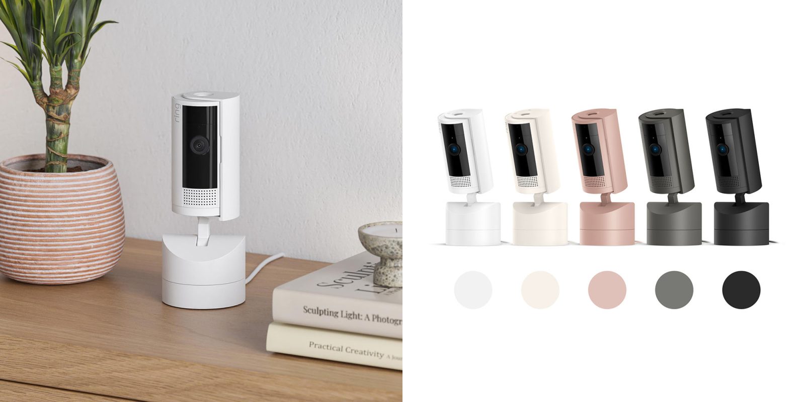 Ring Pan-Tilt Indoor camera | Main photo left, colors right