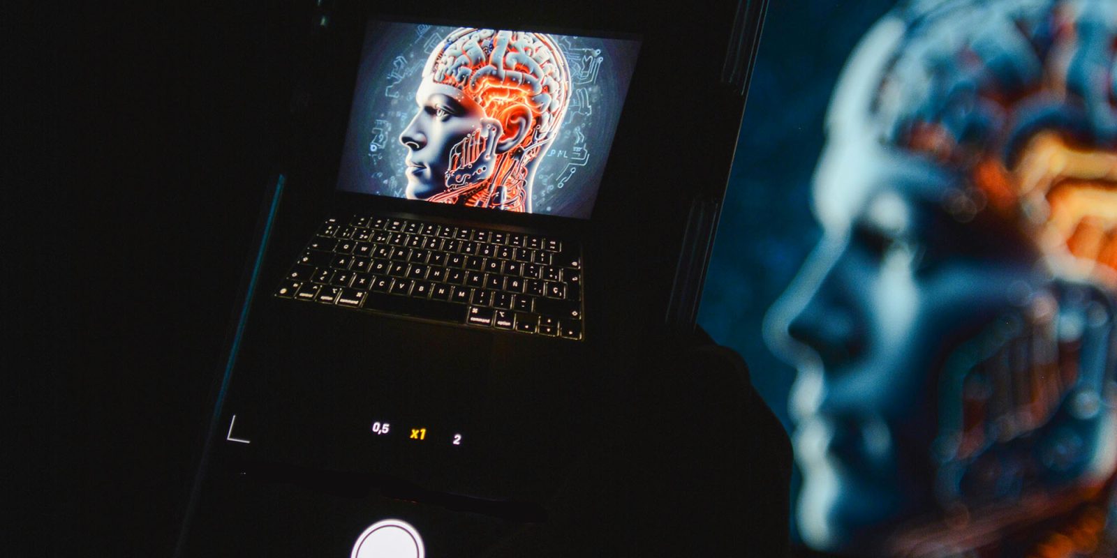 iOS 18 Siri report | Abstract image of brain on iPhone and MacBook