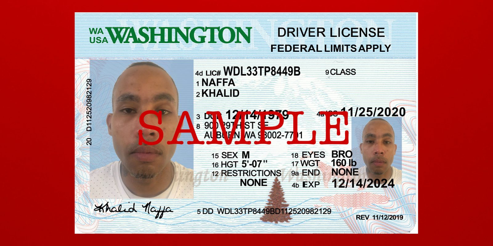 Identity verification company AU10TIX exposed photo ID | Sample driver's license shown