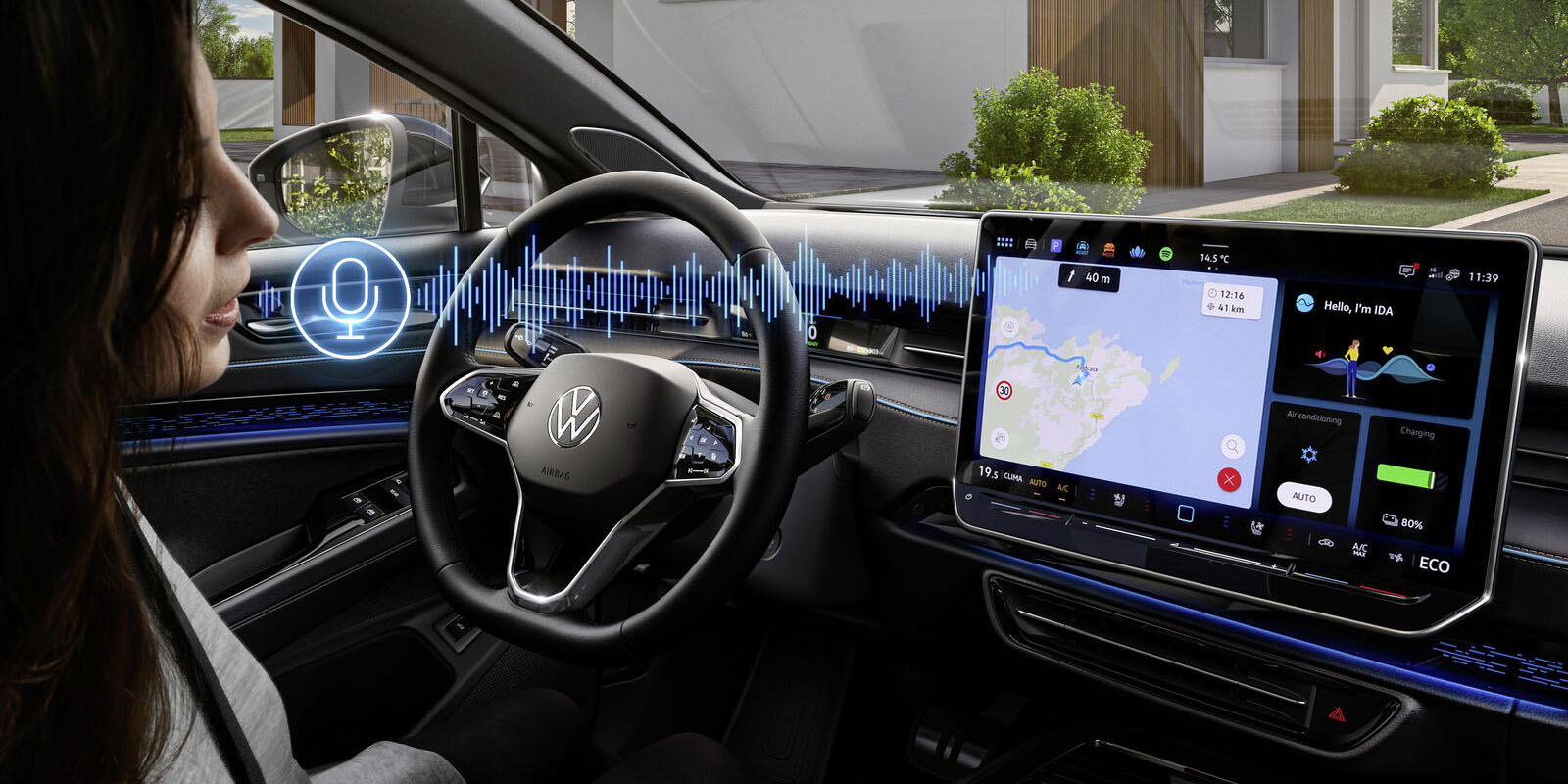 Volkswagen cars give an early taster of Apple's approach to ChatGPT | Dashboard photo with IDA shown
