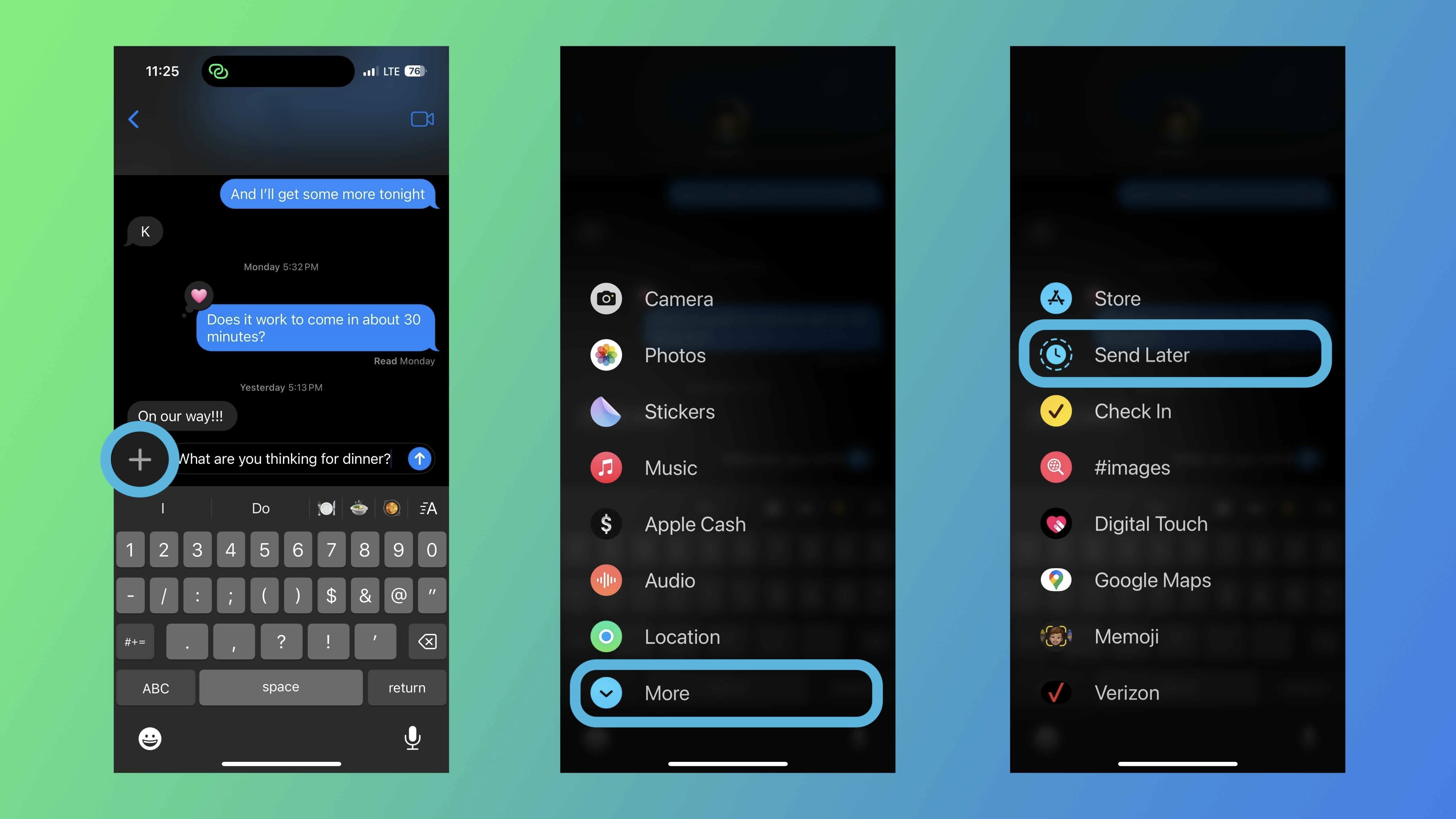 schedule messages send later iOS 18 how to 1