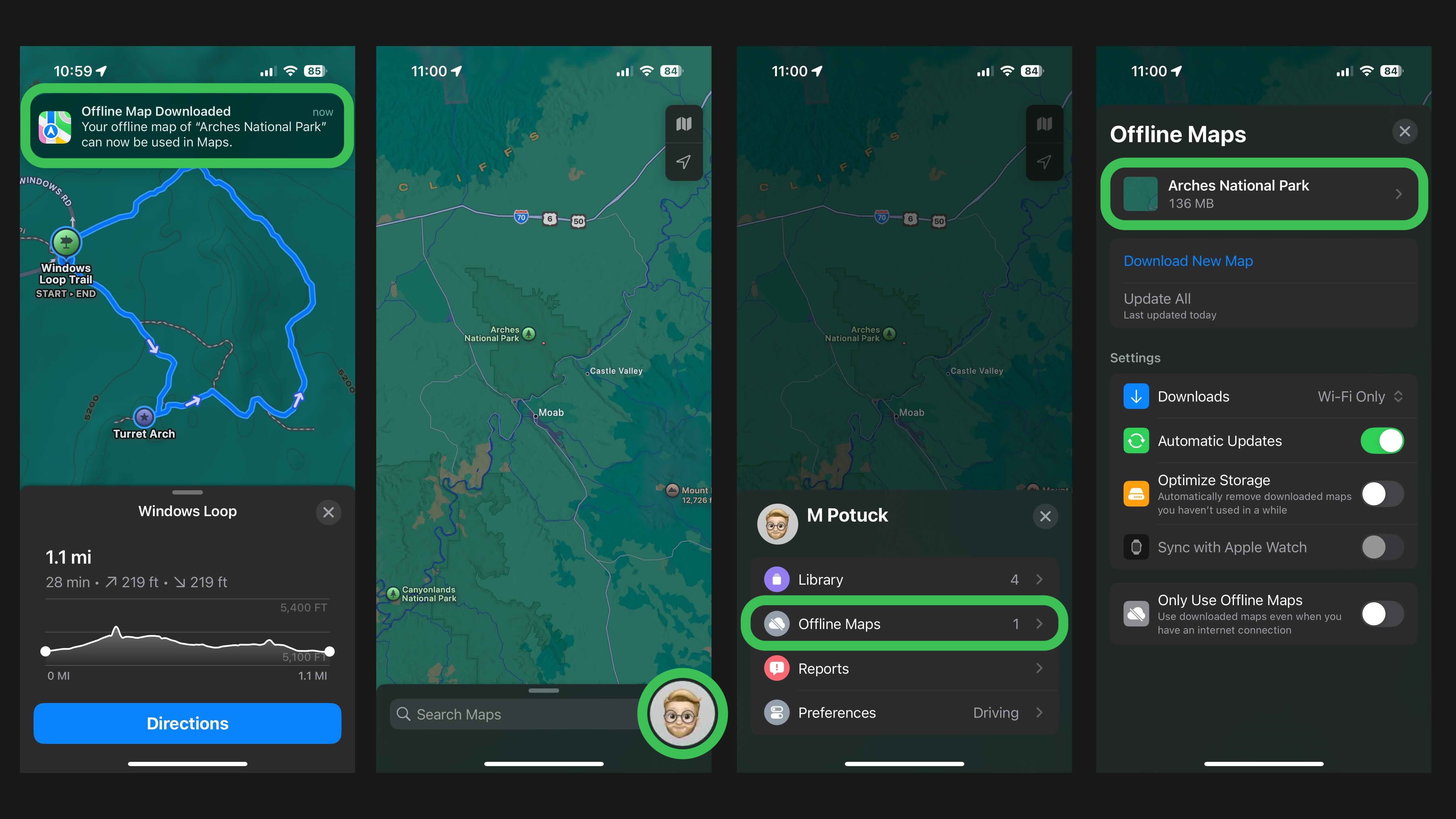 use Apple Maps topographic trails 3