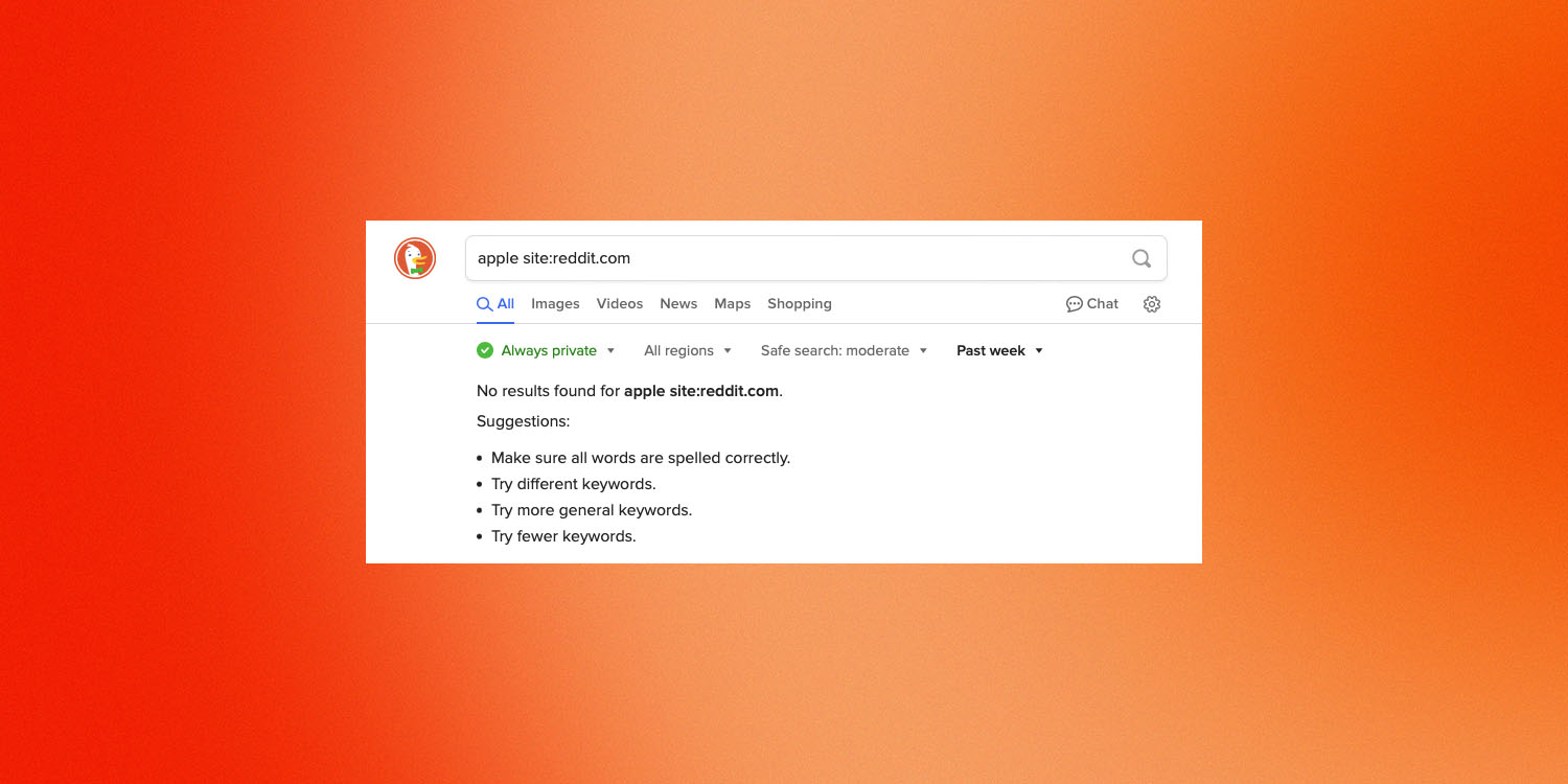 Reddit blocking all search engines except Google | Empty search results on DuckDuckGo