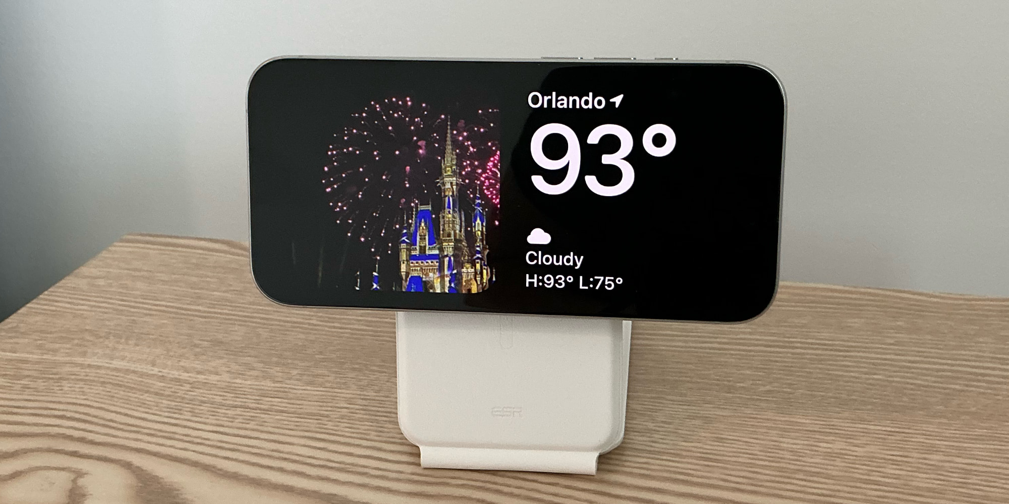 ESR 3-in-1 Qi2 iPhone Charger in StandBy mode