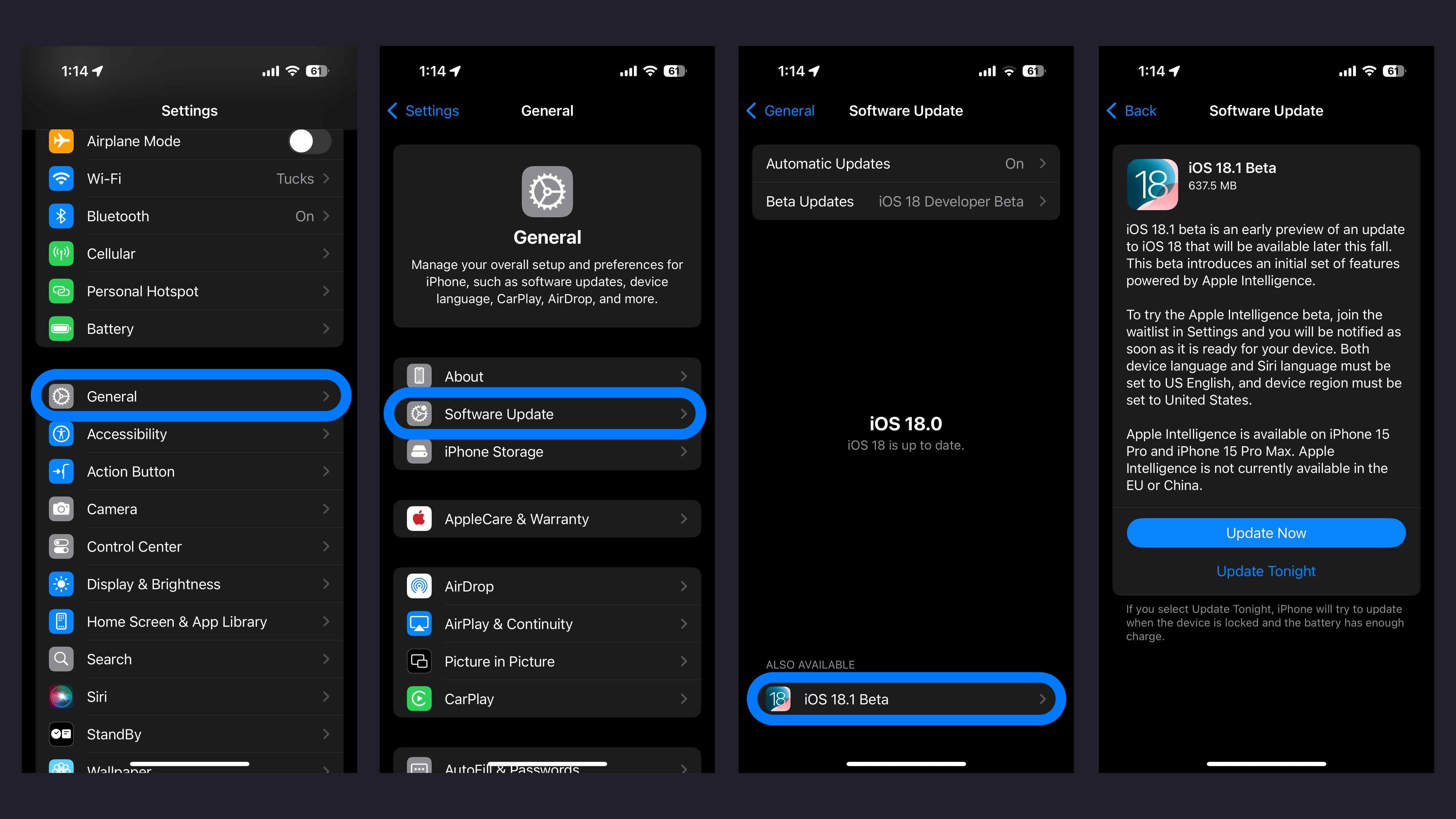 How to install iOS 18.1 beta Apple Intelligence access