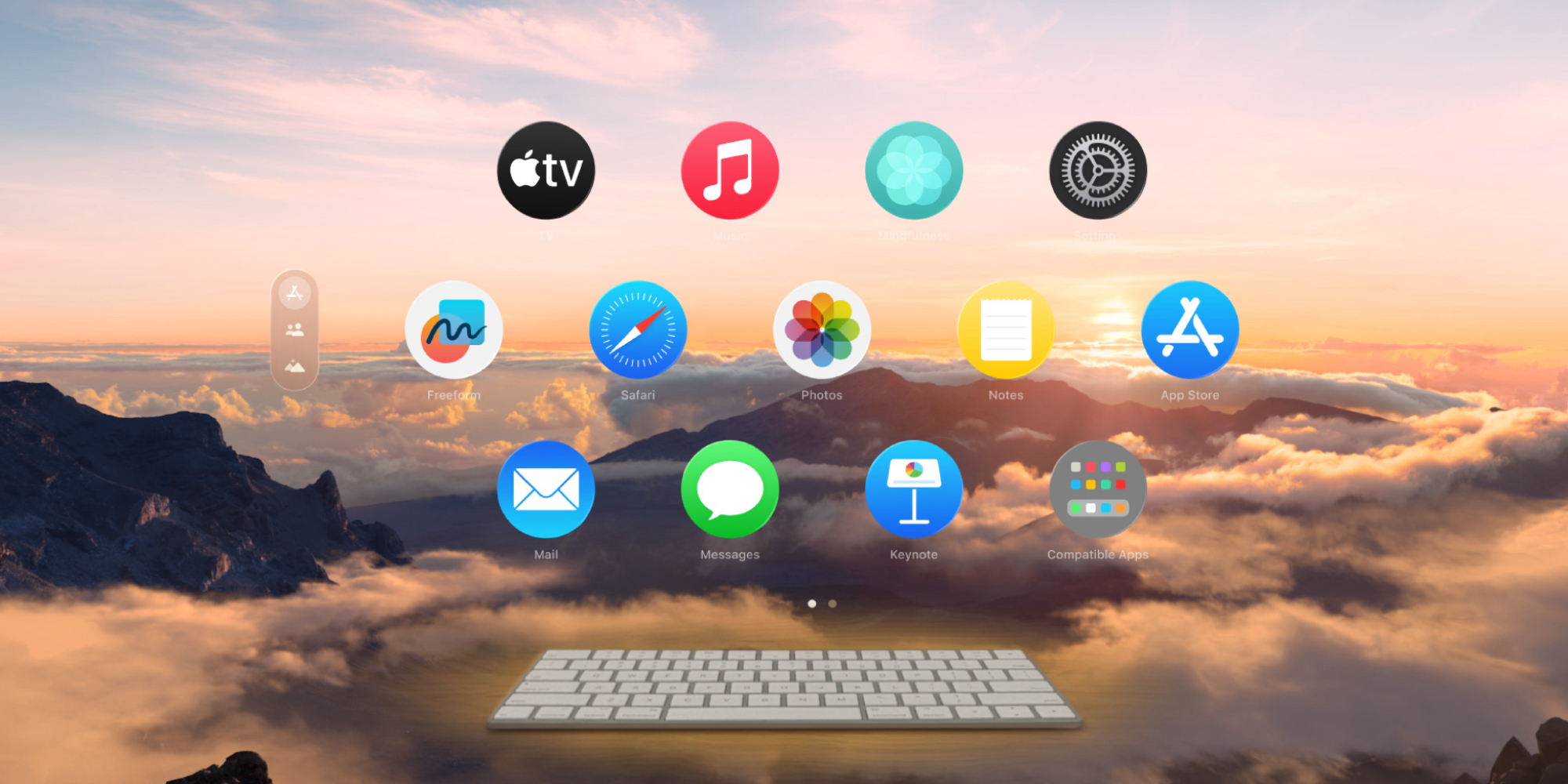 visionOS 2 with keyboard