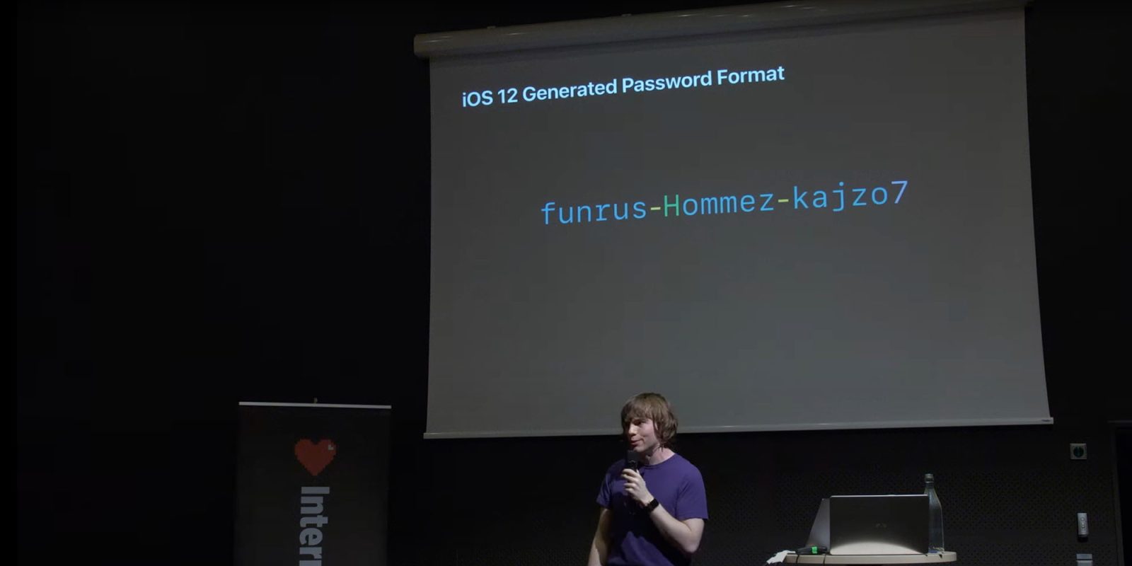 Apple strong passwords aren't entirely random | Video presentation with password example