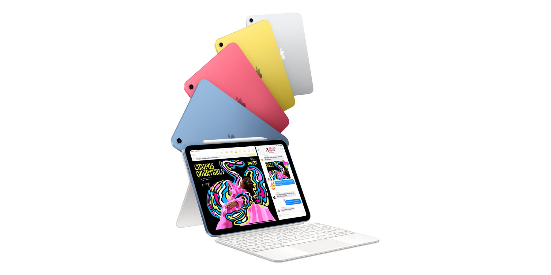 Cheapest iPad loses the charger in Europe and gets a price cut | Apple promo image of colors and keyboard