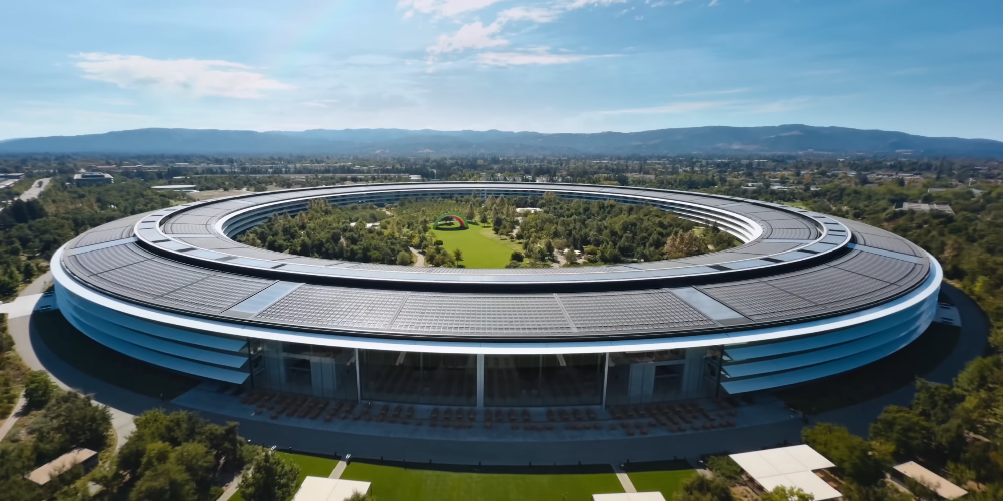 Apple named Fortune's Most Admired Company for 18th year running | Apple Park campus seen from the air