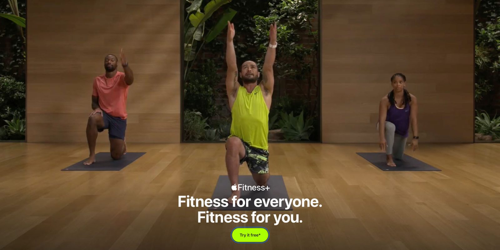 Apple's homepage invites you to start 2025 with a 3-month free trial of Apple Fitness+ | Screengrab shown
