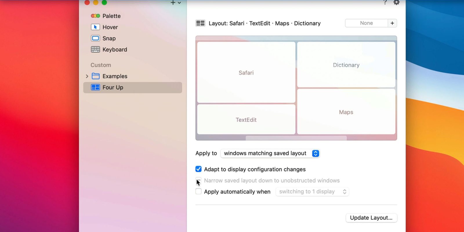 The Moom Mac app window management software