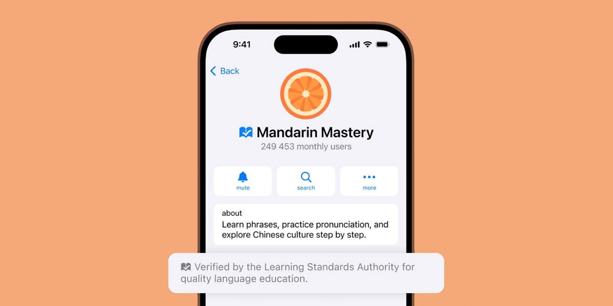 Telegram verification can now be carried out by third-party organizations | Sample screengrab shown