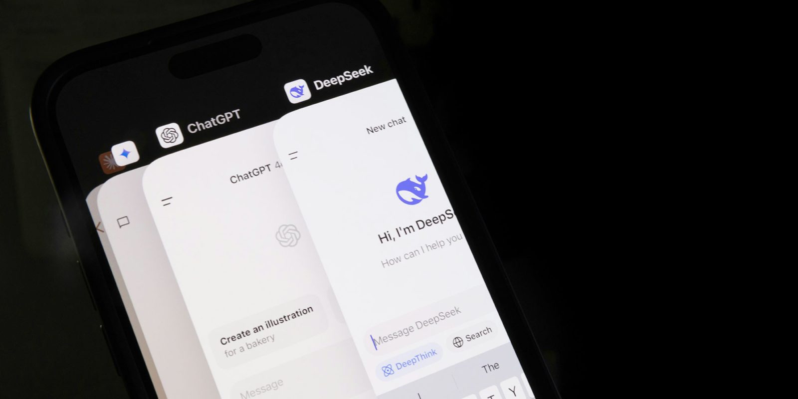 DeepSeek will help you make a bomb and hack government databases | iPhone with several AI apps open