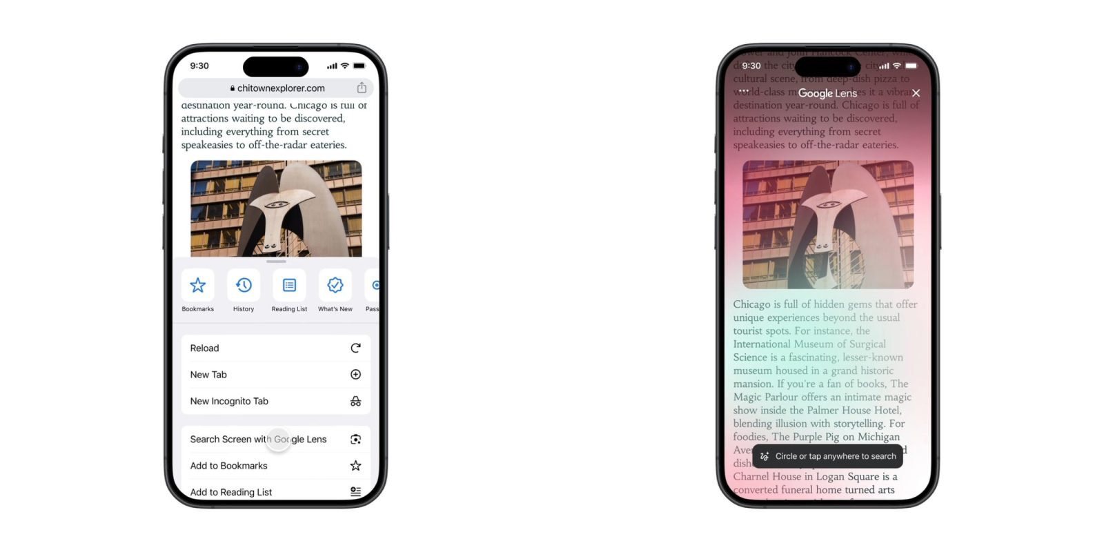 Google Lens Chrome iOS