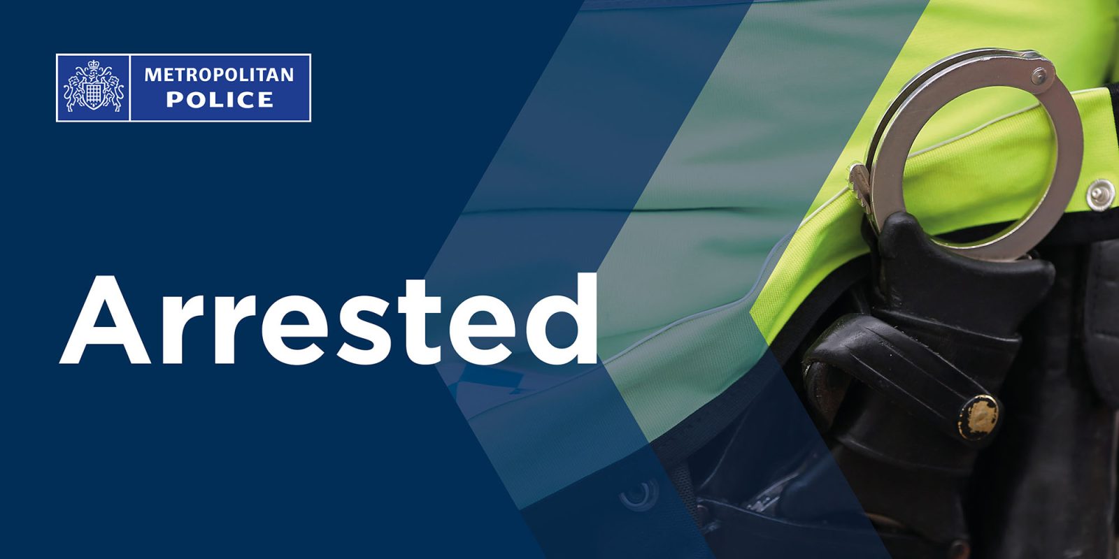 London police crackdown on phone snatching sees 230 arrests | Police graphic showing handcuffs