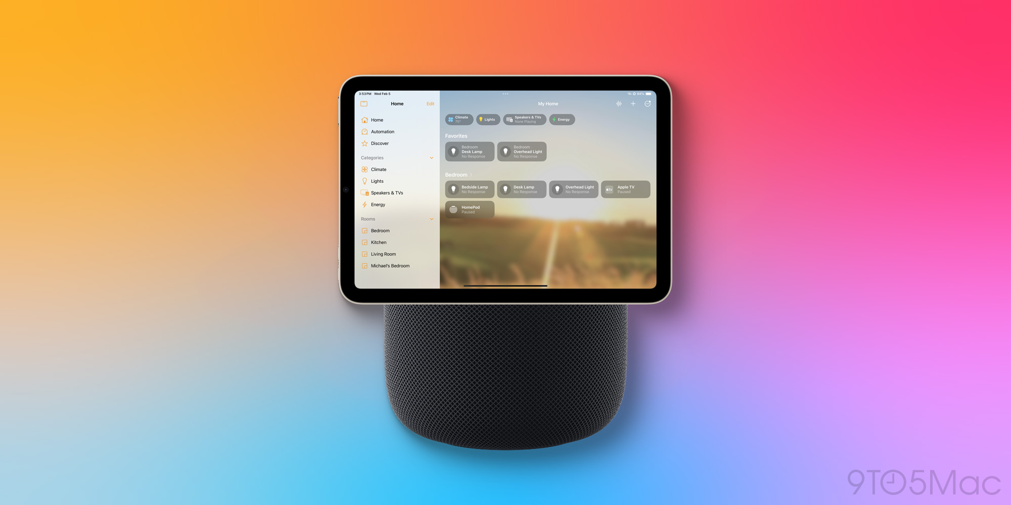 HomePad concept Home app