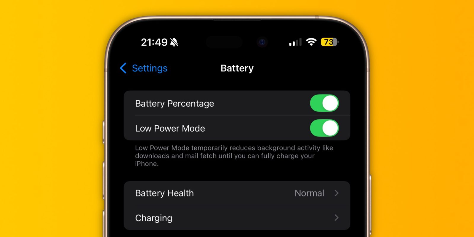 Low Power Mode iPhone