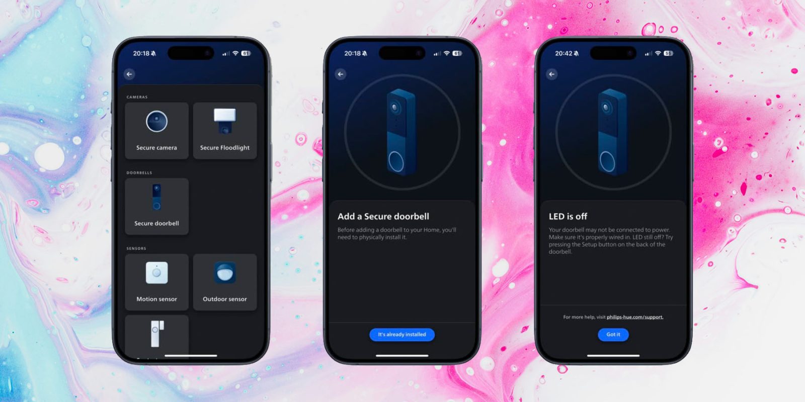 Philips Hue doorbell accidentally leaked by the company | Screengrabs in the Hue app