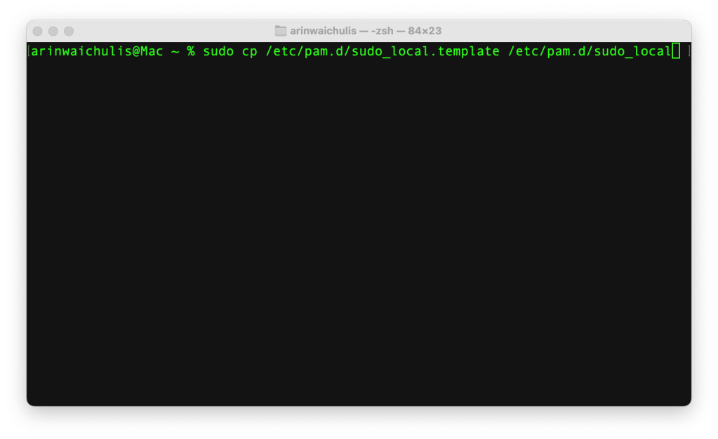Mac touch id authentication terminal sudo
