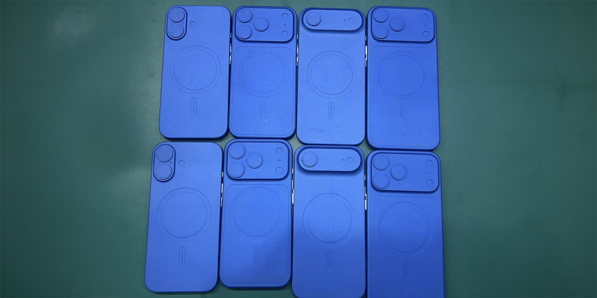 iPhone 17 dummy units indicate the metal and glass sections