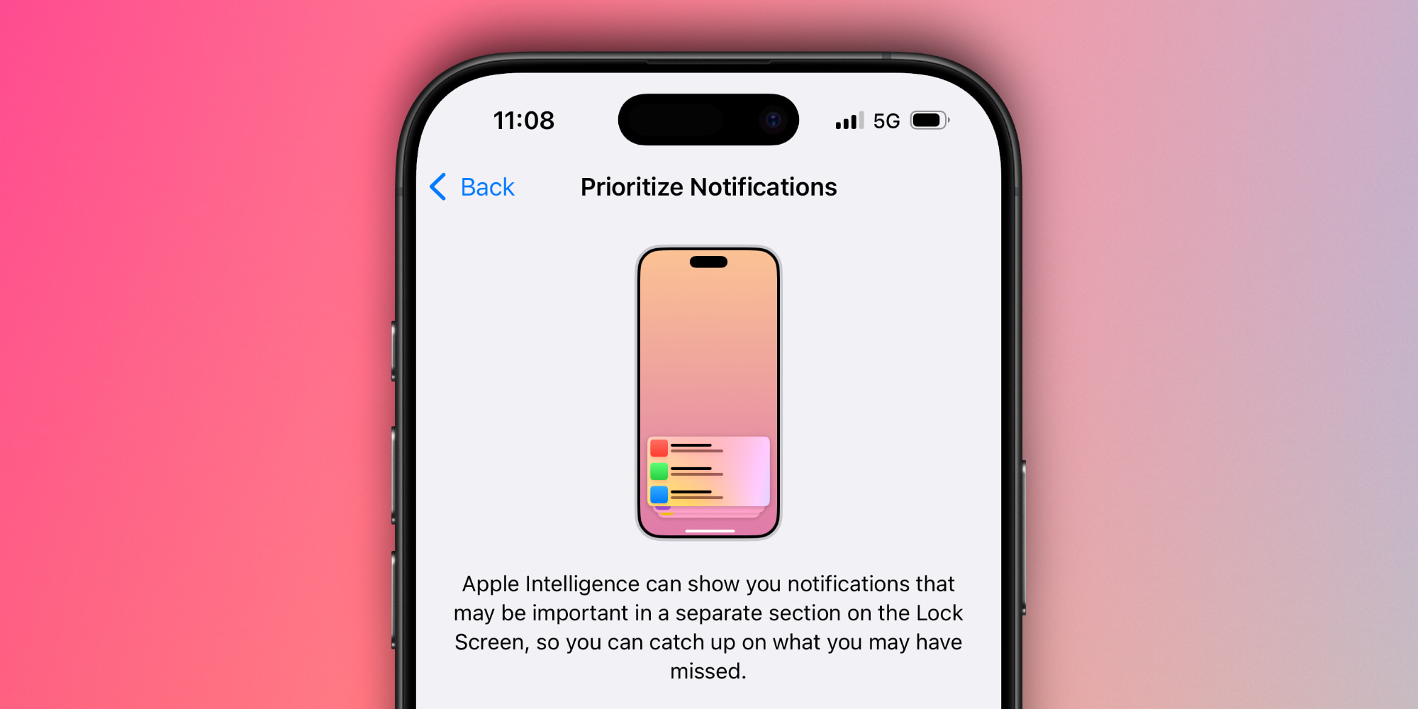 iOS 18.4 Priority Notifications in Settings