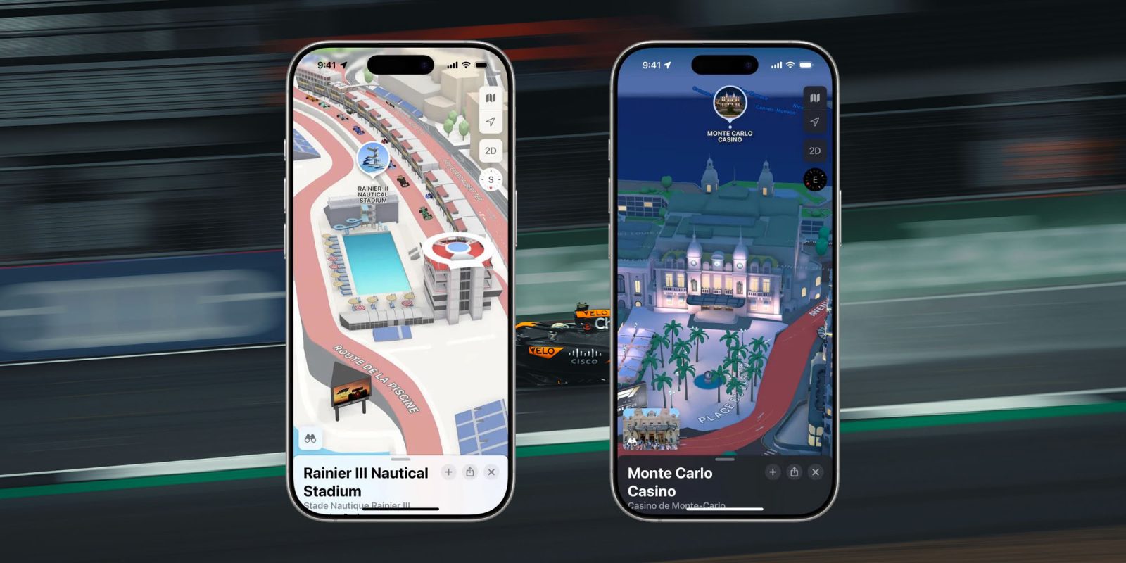 Explore the F1 Monaco Grand Prix circuit in 3D with latest Apple Maps update | Screengrabs against F1 backdrop