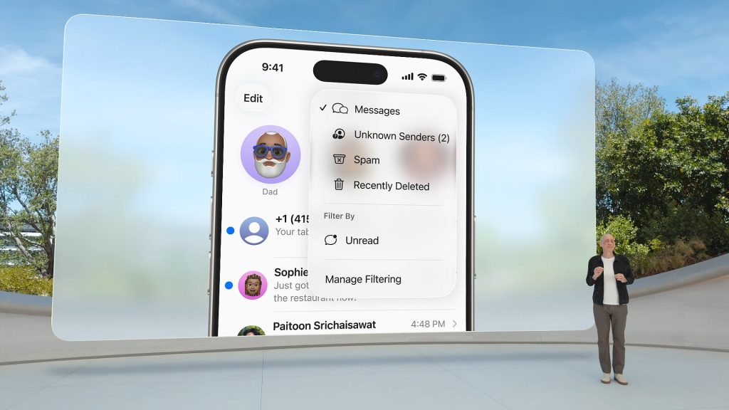 ios 26 messages app iphone 16 pro max wwdc 2025