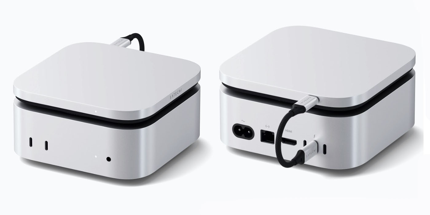 Satechi's latest SSD enclosure, the USB4 Slim NVMe SSD Enclosure, lets you add up to 8TB of SSD storage to any Mac | Front and rear views shown