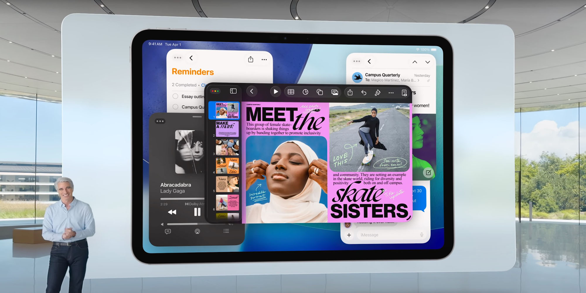 With full windowing, Apple has finally turned the iPad into a computer | Windowing seen in Apple's keynote