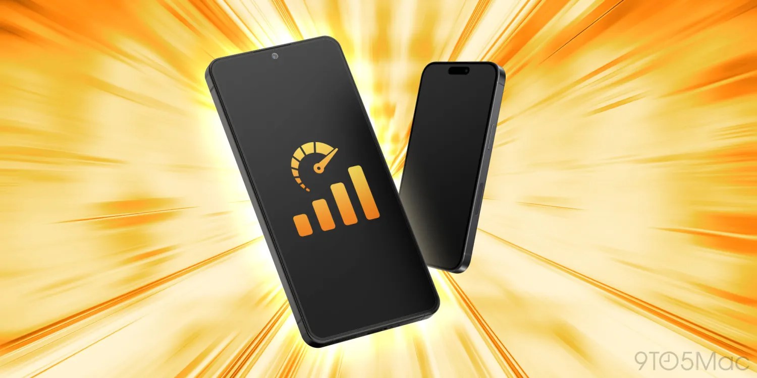 T-Mobile the fastest mobile network; AT&T best for broadband | Speed-test graphic on orange background