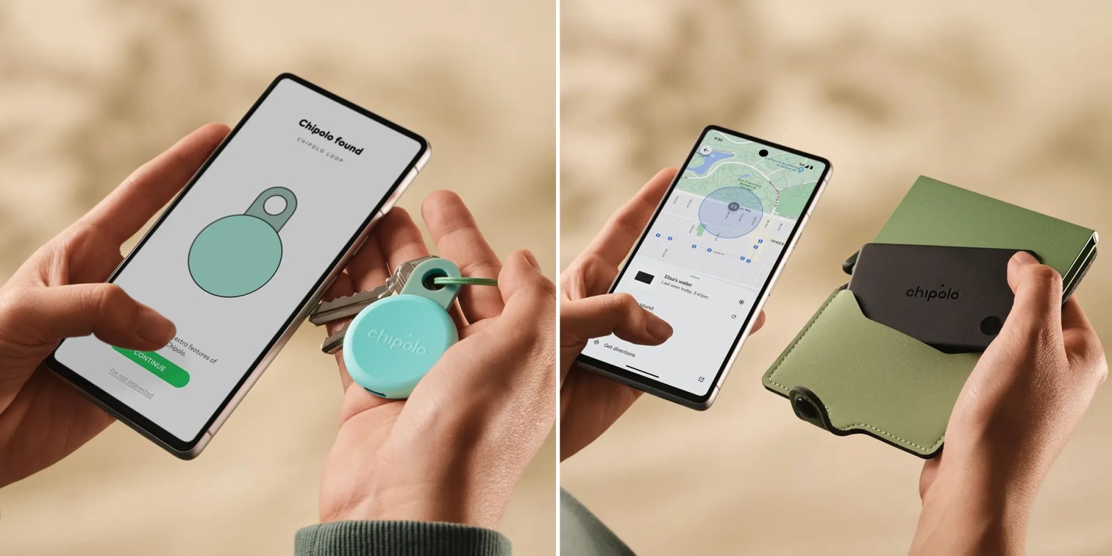 New Chipolo Loop and Card trackers (shown) offer Find My compatibility and 400-foot range