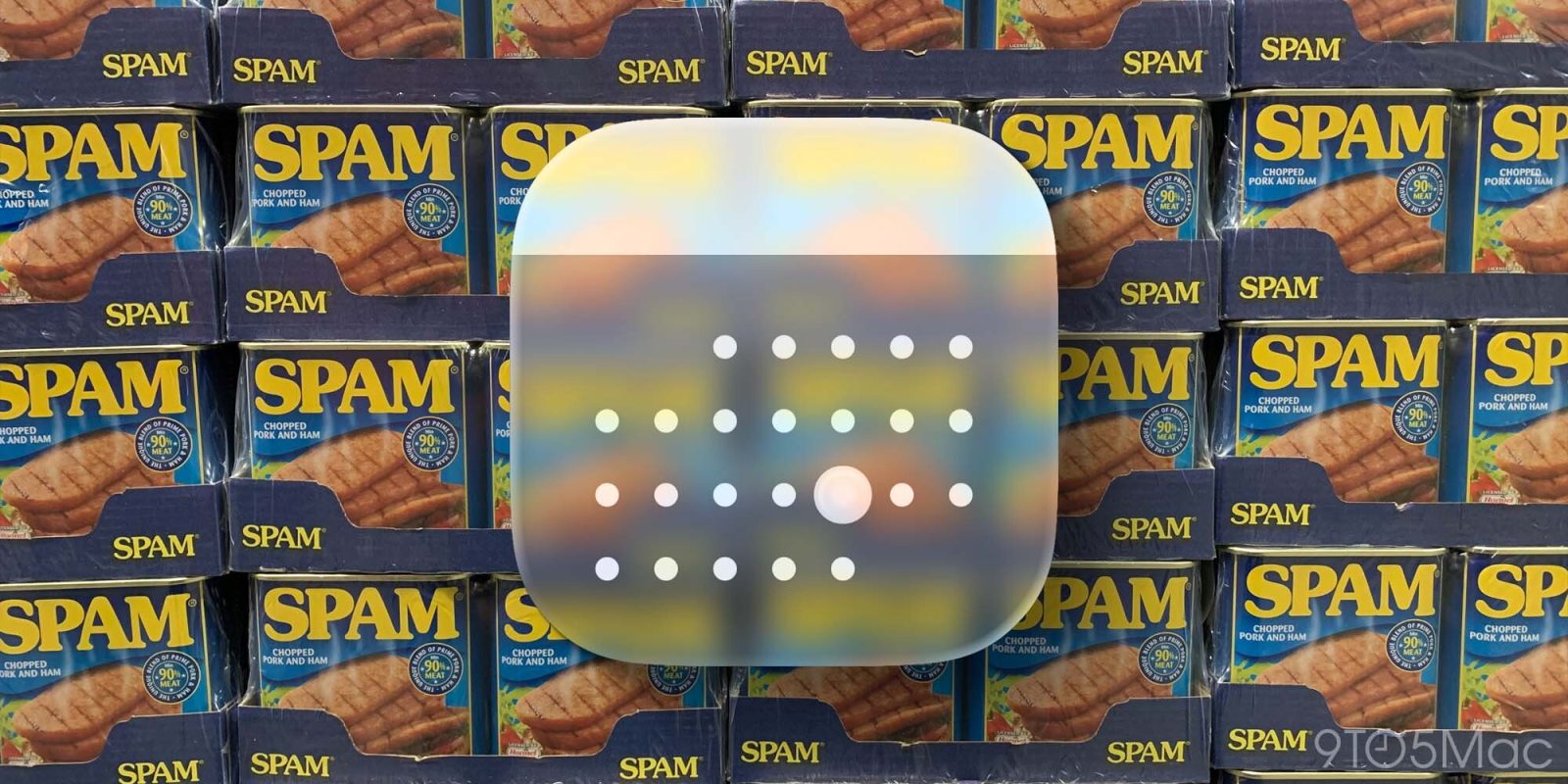 Apple Calendar spam on the rise again, mostly crypto scams | Calendar graphic over cans of spam