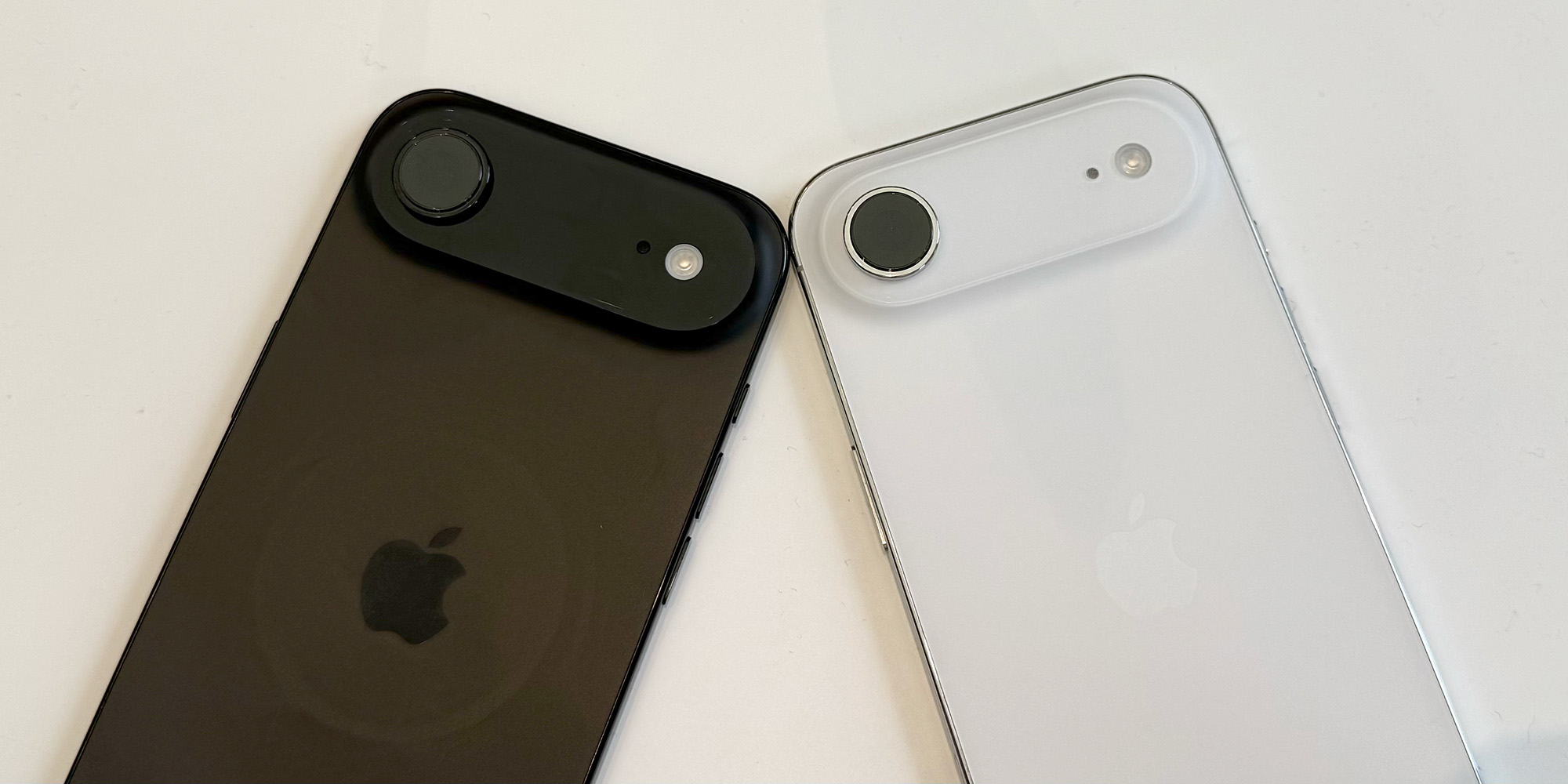 Hands-on with the iPhone Air | Black and white models shown side-by-side