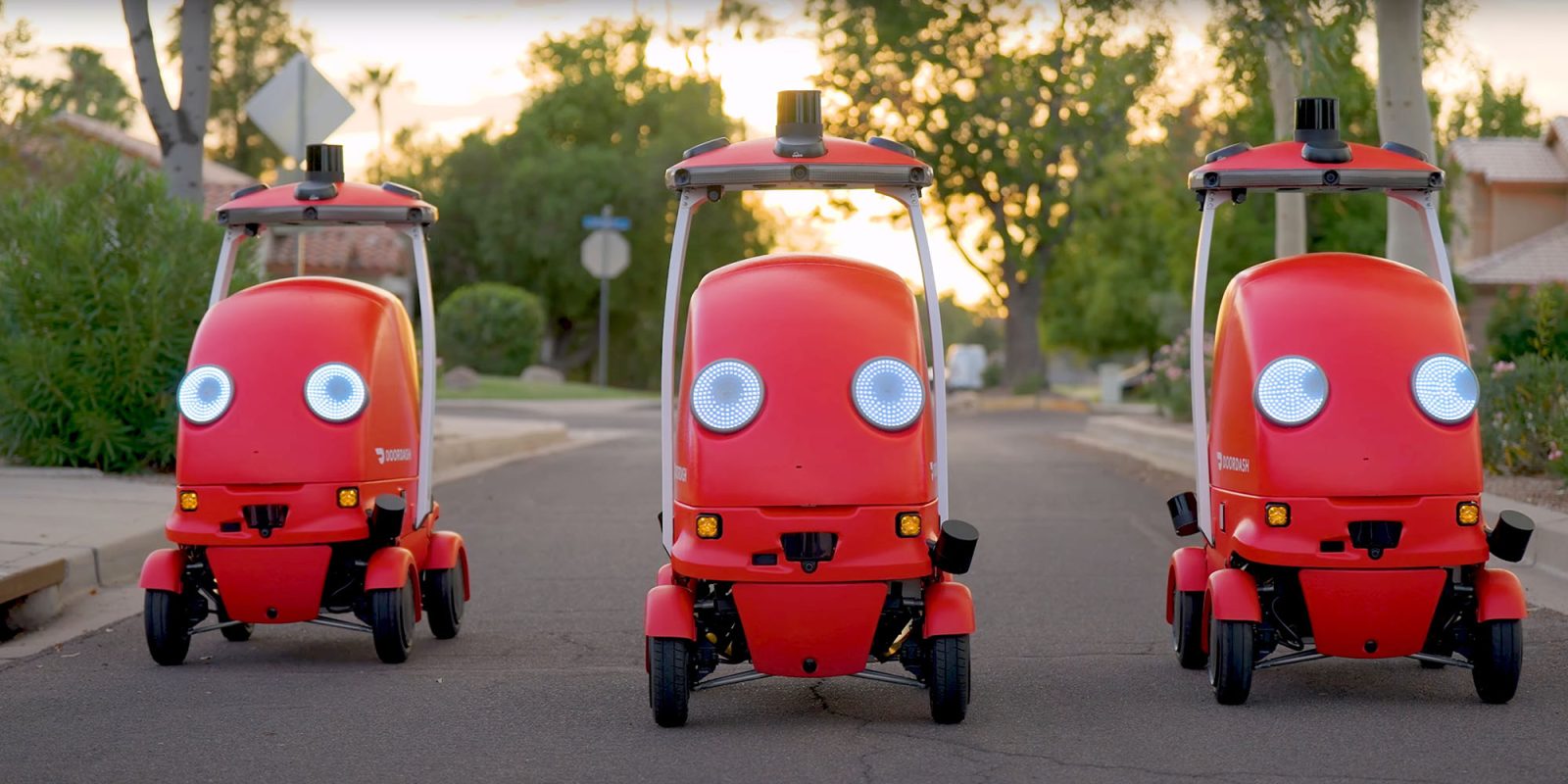 Meet the cute new DoorDash robot Dot – 'won't replace Dashers' | Three Dots seen side-by-side