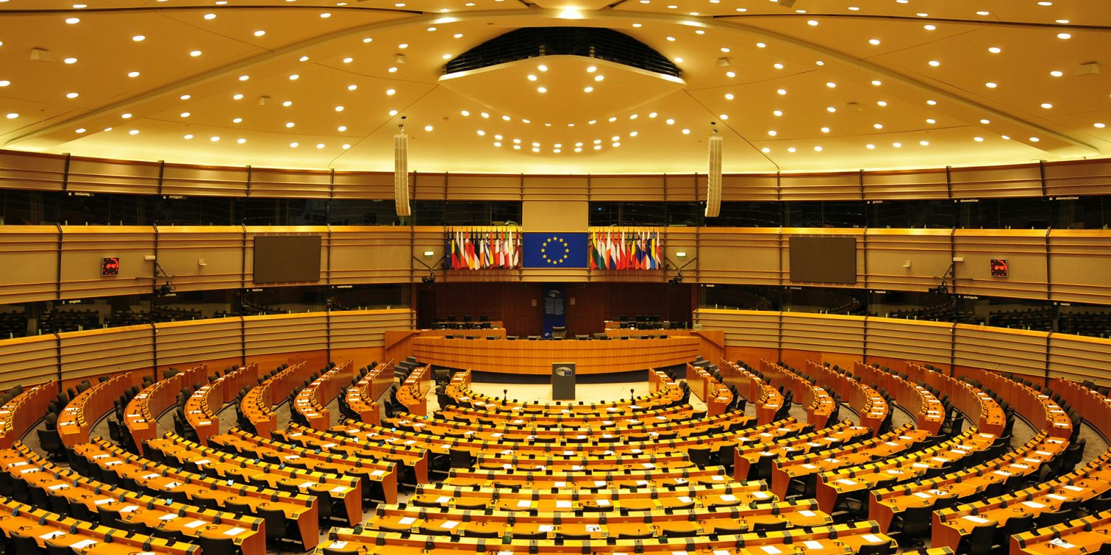 Apple spent $8M lobbying the EU last year and had 76 meetings | Photo shows the interior of the European Parliament in Brussels