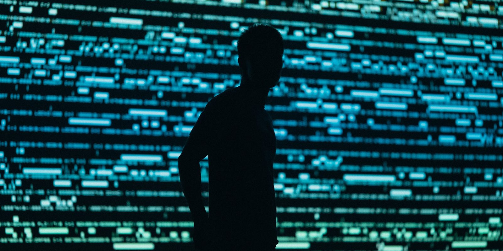 DHS says Chinese criminal gangs made $1B from US text scams | Silhouetted figure against a hi-tech background
