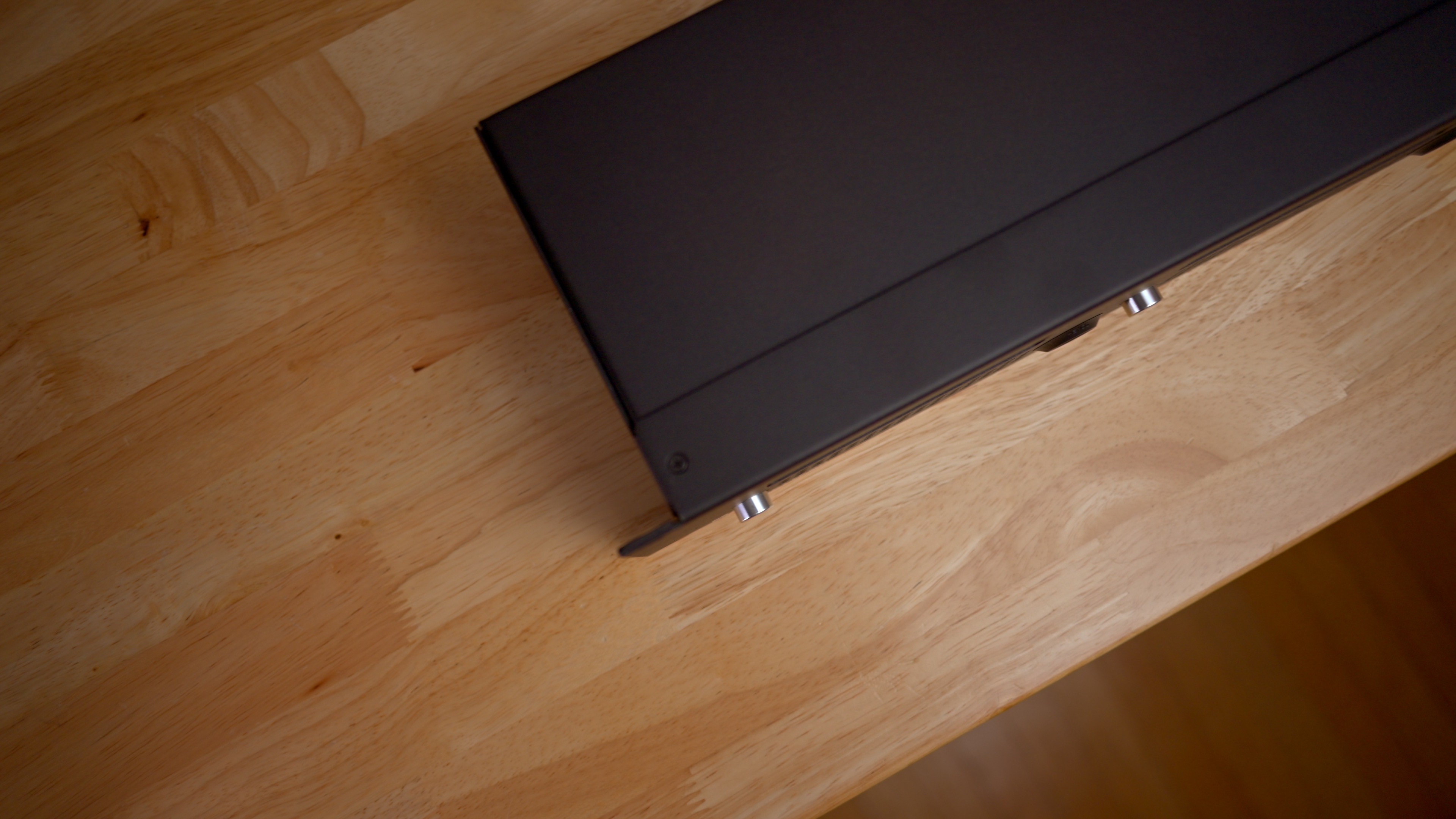 Sonnet RackMac mini enclosure on desktop birds-eye view