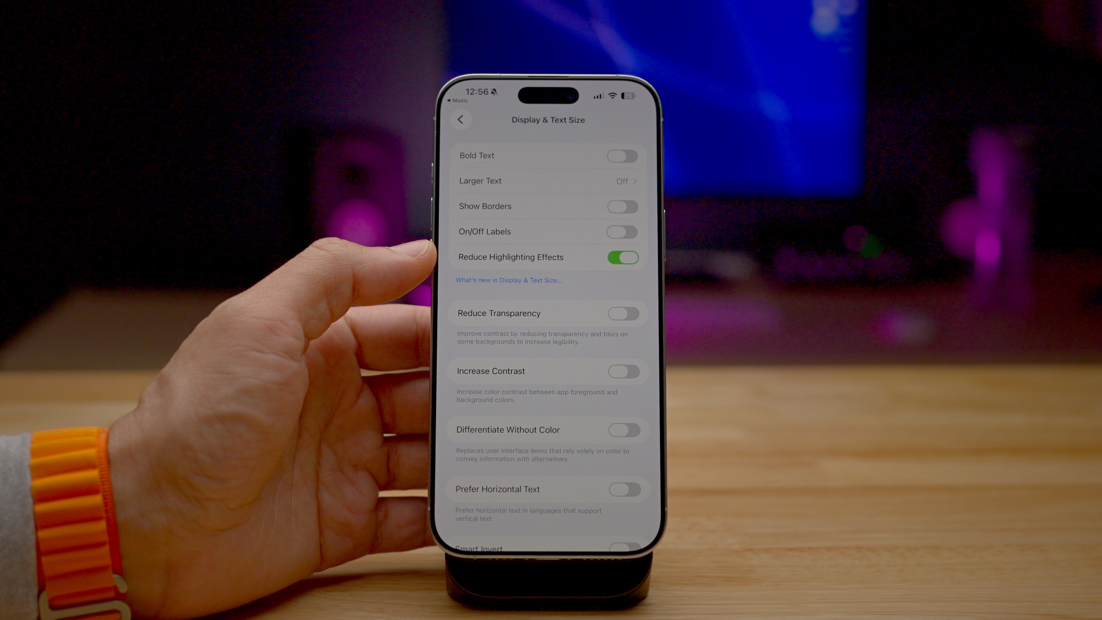 Accessibility > Reduce Highlighting Effects - iOS 26.4 Beta 2